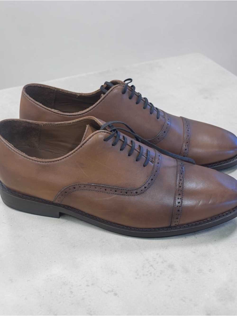 NEW Thursday Boot Company Men's Brown Cap-Toe Oxford Shoes